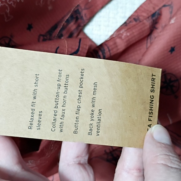 NWT Eddie Bauer Bruschetta Vista Fishing Island Life Button Down Mens Size Med - Picture 6 of 10